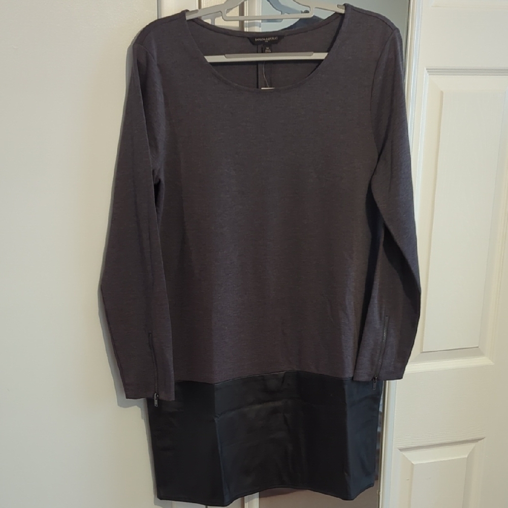 Dark Gray and Black Long Sleeve Dress